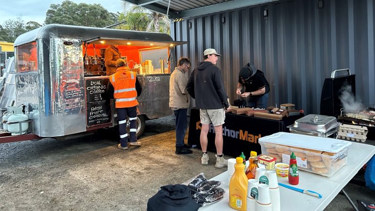 Stafford’s Trade Breakfast at Kalaru – local tradies gathered for coffee and brekky